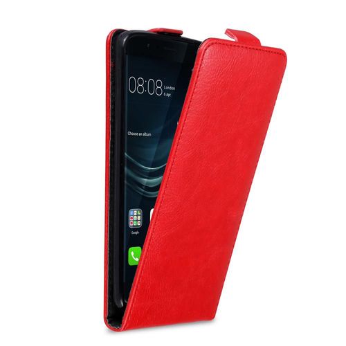 Coque Pour Huawei P9 Plus En Rouge De Pomme Housse De Protection Étui Au Design Flip Avec Fermeture Magnétique