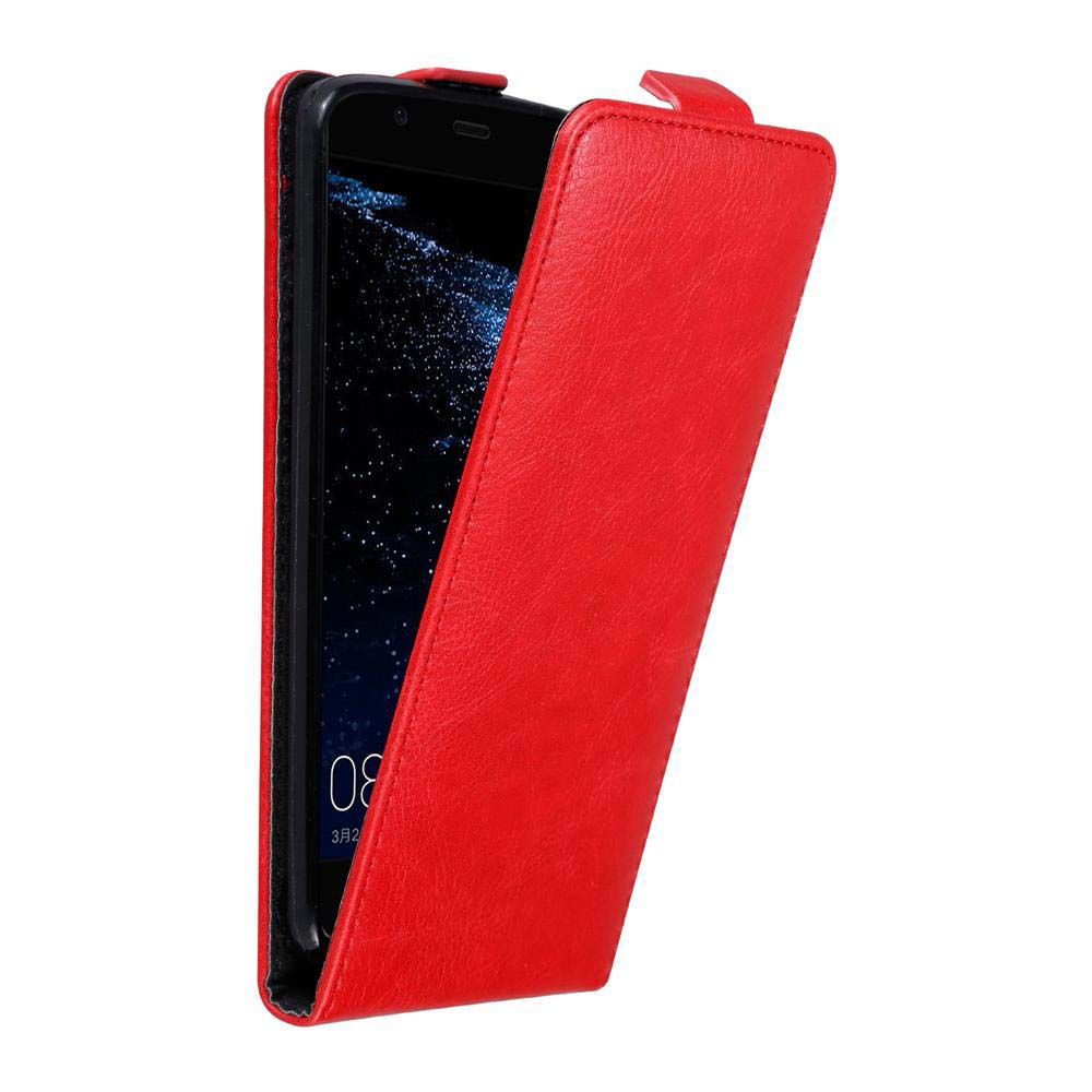 Coque Pour Huawei P10 Plus En Rouge De Pomme Housse De Protection Étui Au Design Flip Avec Fermeture Magnétique