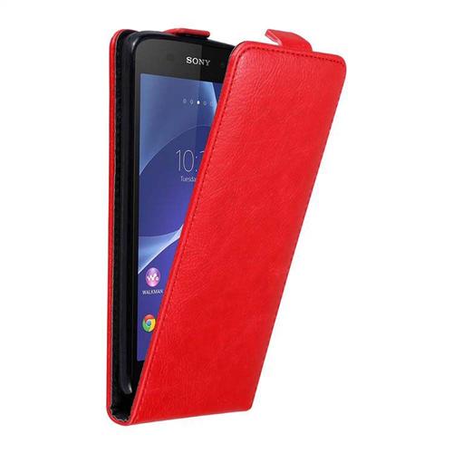 Cadorabo Housse Compatible Avec Sony Xperia Z3 En Rouge De Pomme - Étui De Protection Au Design Flip Avec Fermeture Magnétique