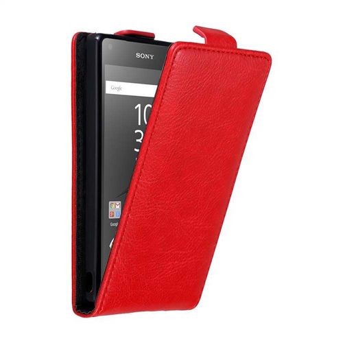 Coque Pour Sony Xperia Z5 Compact En Rouge De Pomme Housse De Protection Étui Au Design Flip Avec Fermeture Magnétique