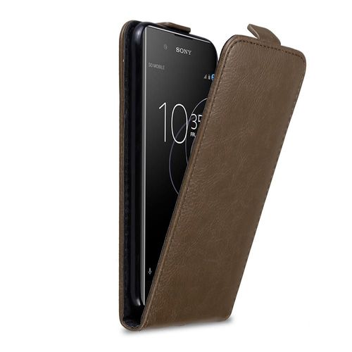 Cadorabo Housse Compatible Avec Sony Xperia Xa1 Plus En Marron Café - Étui De Protection Au Design Flip Avec Fermeture Magnétique