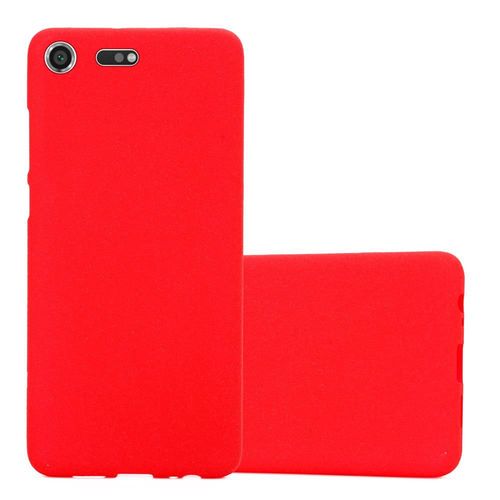 Cadorabo Housse Compatible Avec Sony Xperia Xz Premium En Frost Rouge - Étui De Protection En Silicone Tpu Flexible
