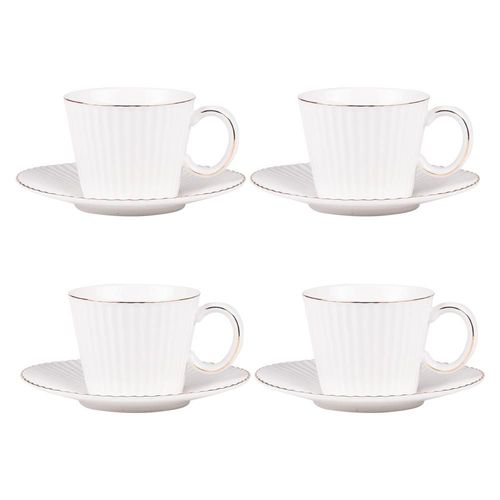 Coffret De 4 Tasses À Thé Avec Sous Tasses Pure 22 Cl