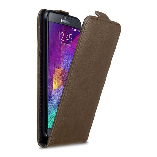 Cadorabo Housse Compatible Avec Samsung Galaxy Note 4 En Marron Café - Étui De Protection Au Design Flip Avec Fermeture Magnétique