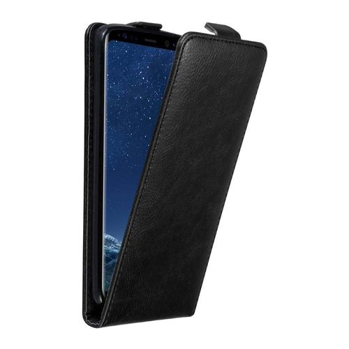 Cadorabo Housse Compatible Avec Samsung Galaxy S8 En Noir Nuit - Étui De Protection Au Design Flip Avec Fermeture Magnétique