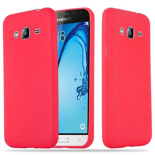 Coque Pour Samsung Galaxy J3 2016 En Candy Rouge Housse De Protection Étui En Silicone Tpu Flexible