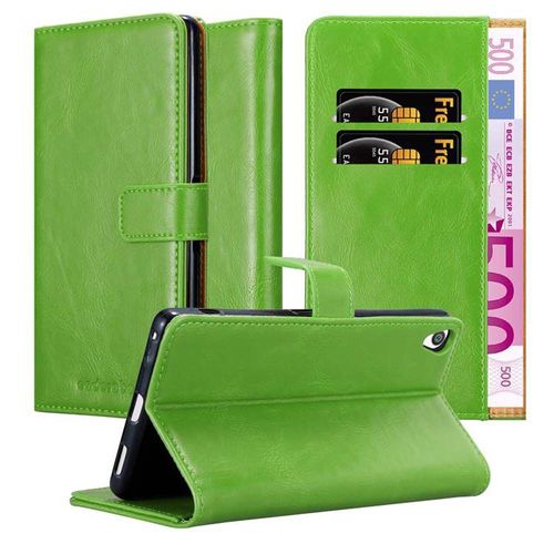 Coque Pour Sony Xperia Xa Ultra En Vert Prè Housse De Protection Étui Avec Fermeture Magnétique, Fonction De Support Et Compartiment Pour Carte