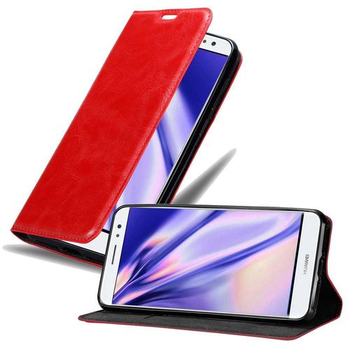 Cadorabo Housse Compatible Avec Huawei Nova Plus En Rouge De Pomme - Étui De Protection Avec Fermeture Magnétique, Fonction De Support Et Compartiment Pour Carte