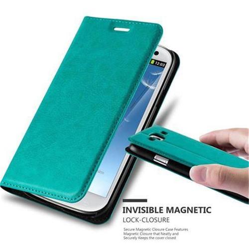 Cadorabo Housse Compatible Avec Samsung Galaxy S3 / S3 Neo En Turquoise Pétrole - Étui De Protection Avec Fermeture Magnétique, Fonction De Support Et Compartiment Pour Carte