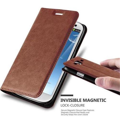 Cadorabo Housse Compatible Avec Samsung Galaxy S3 / S3 Neo En Marrone Cappucino - Étui De Protection Avec Fermeture Magnétique, Fonction De Support Et Compartiment Pour Carte