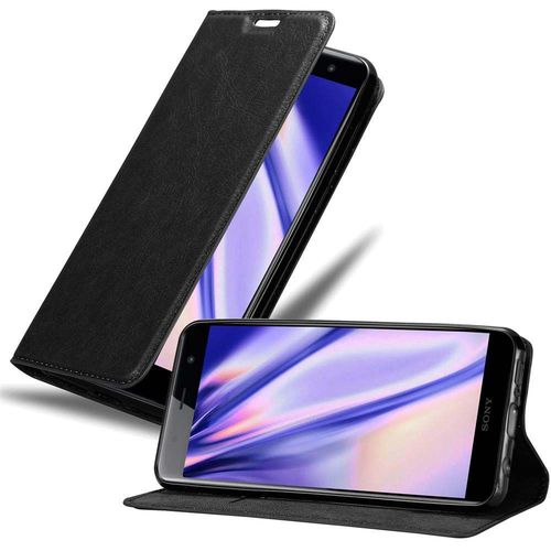 Cadorabo Housse Compatible Avec Sony Xperia Xz2 Premium En Noir Nuit - Étui De Protection Avec Fermeture Magnétique, Fonction De Support Et Compartiment Pour Carte