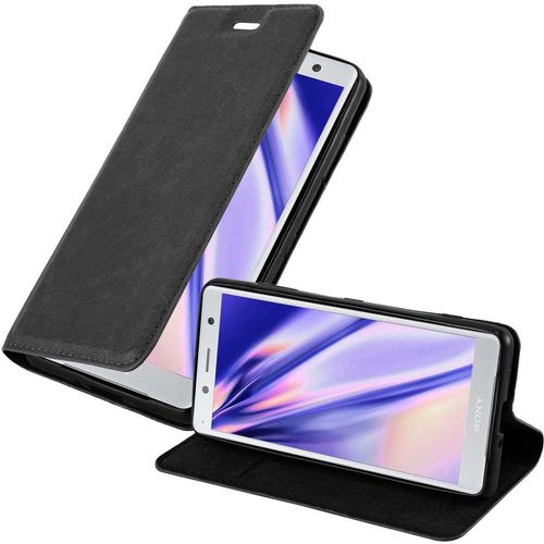 Cadorabo Housse Compatible Avec Sony Xperia Xz2 Compact En Noir Nuit - Étui De Protection Avec Fermeture Magnétique, Fonction De Support Et Compartiment Pour Carte