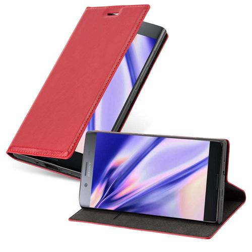 Cadorabo Housse Compatible Avec Sony Xperia Xz Premium En Rouge De Pomme - Étui De Protection Avec Fermeture Magnétique, Fonction De Support Et Compartiment Pour Carte