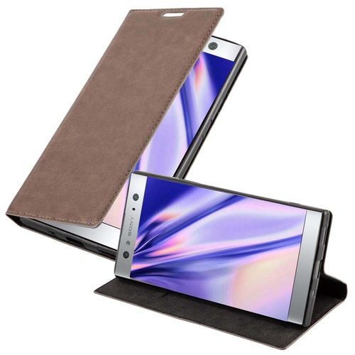 Coque Pour Sony Xperia Xa2 Ultra En Marron Café Housse De Protection Étui Avec Fermeture Magnétique, Fonction De Support Et Compartiment Pour Carte
