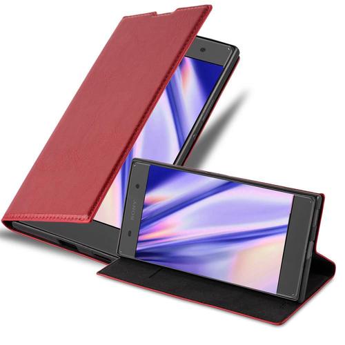 Cadorabo Housse Compatible Avec Sony Xperia Xa En Rouge De Pomme - Étui De Protection Avec Fermeture Magnétique, Fonction De Support Et Compartiment Pour Carte