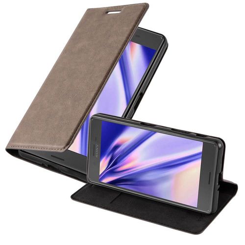 Cadorabo Housse Compatible Avec Sony Xperia X Performance En Marron Café - Étui De Protection Avec Fermeture Magnétique, Fonction De Support Et Compartiment Pour Carte