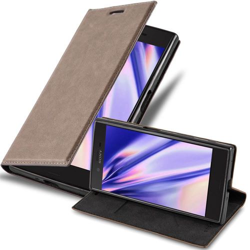 Cadorabo Housse Compatible Avec Sony Xperia X Compact En Marron Café - Étui De Protection Avec Fermeture Magnétique, Fonction De Support Et Compartiment Pour Carte