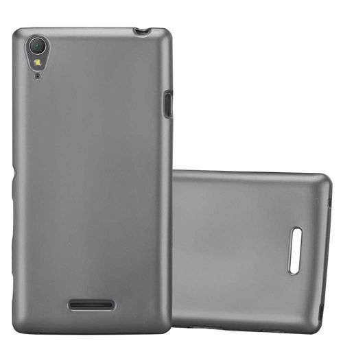 Cadorabo Housse Compatible Avec Sony Xperia T3 En Metallic Gris - Étui De Protection En Silicone Tpu Flexible