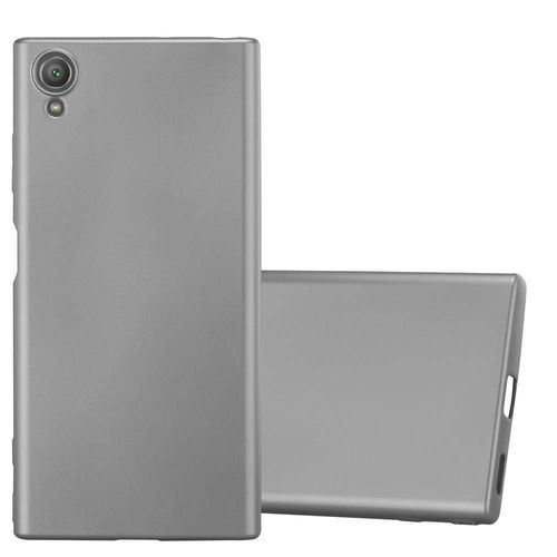 Cadorabo Housse Compatible Avec Sony Xperia Xa1 Plus En Metallic Gris - Étui De Protection En Silicone Tpu Flexible