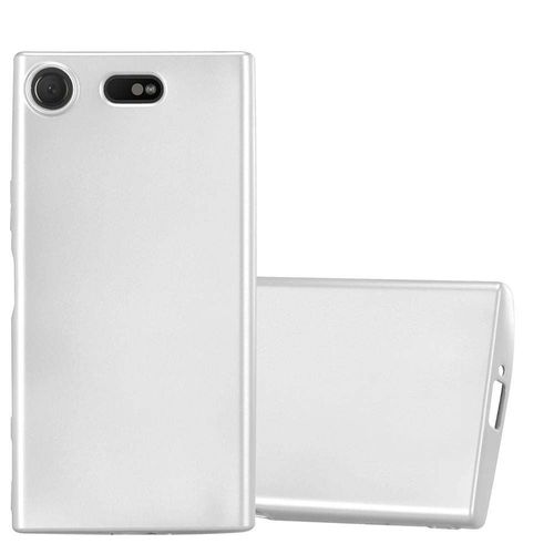 Coque Pour Sony Xperia Xz1 Compact En Metallic Argent Housse De Protection Étui En Silicone Tpu Flexible