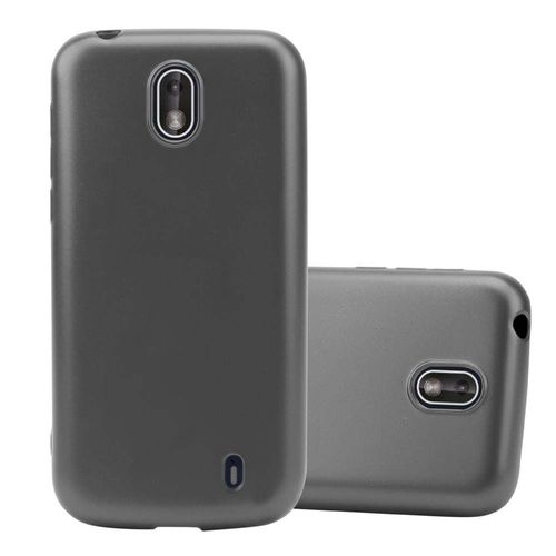 Coque Pour Nokia 1 2018 En Metallic Gris Housse De Protection Étui En Silicone Tpu Flexible