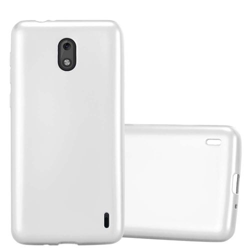 Cadorabo Housse Compatible Avec Nokia 2 2017 En Metallic Argent - Étui De Protection En Silicone Tpu Flexible