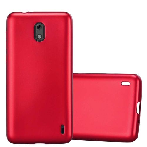 Coque Pour Nokia 2 2017 En Metallic Rouge Housse De Protection Étui En Silicone Tpu Flexible