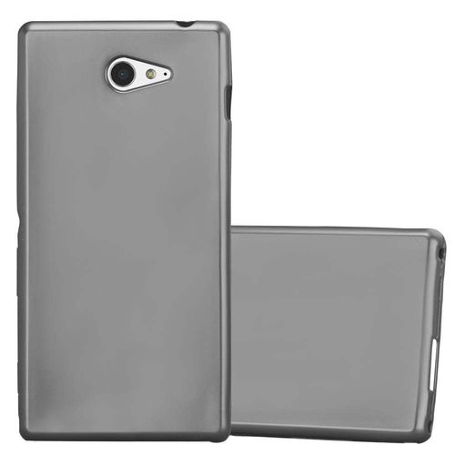Cadorabo Housse Compatible Avec Sony Xperia M2 / M2 Aqua En Metallic Gris - Étui De Protection En Silicone Tpu Flexible