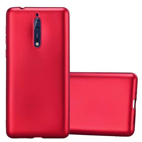 Cadorabo Housse Compatible Avec Nokia 8 2017 En Metallic Rouge - Étui De Protection En Silicone Tpu Flexible