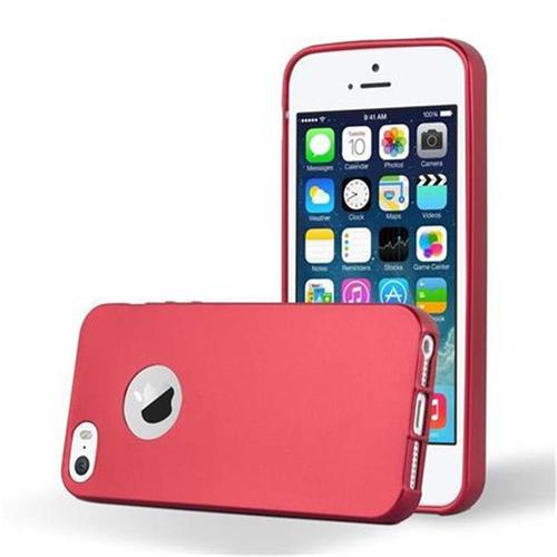 Cadorabo Housse Compatible Avec Apple Iphone 5 / 5s / Se 2016 En Metallic Rouge - Étui De Protection En Silicone Tpu Flexible