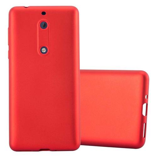 Coque Pour Nokia 5 2017 En Metallic Rouge Housse De Protection Étui En Silicone Tpu Flexible