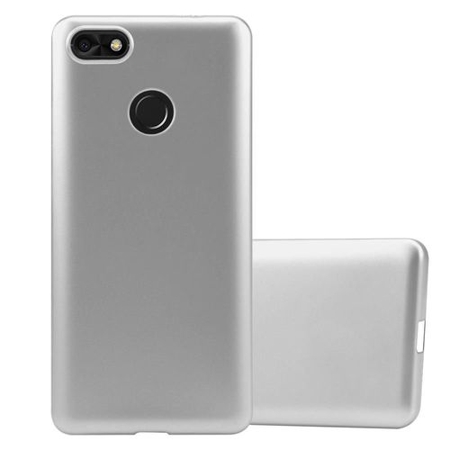 Cadorabo Housse Compatible Avec Huawei Y6 Pro 2017 En Metallic Argent - Étui De Protection En Silicone Tpu Flexible