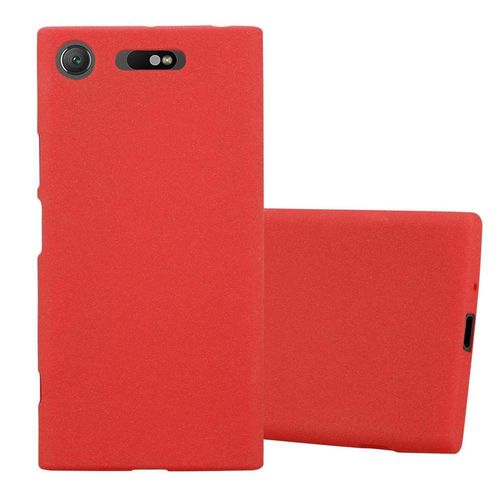 Cadorabo Housse Compatible Avec Sony Xperia Xz1 En Frost Rouge - Étui De Protection En Silicone Tpu Flexible