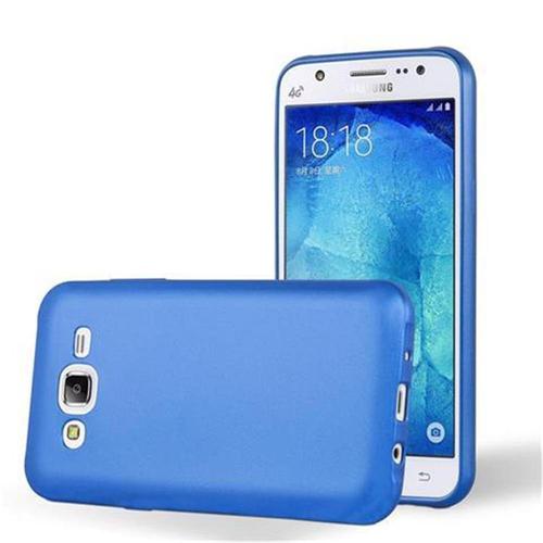 Cadorabo Housse Compatible Avec Samsung Galaxy J5 2015 En Bleu Métallique - Étui De Protection En Silicone Tpu Flexible