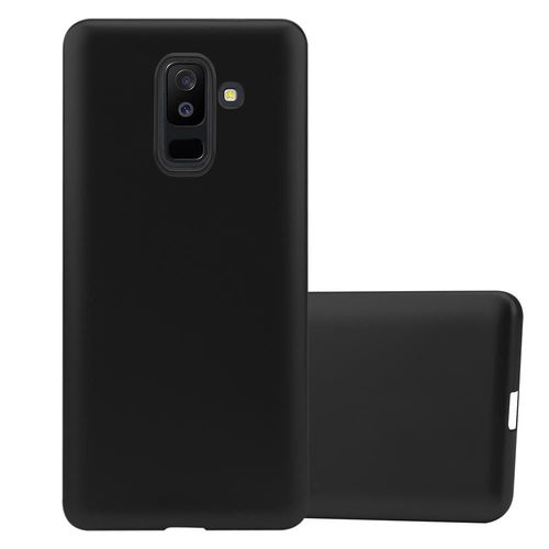 Cadorabo Housse Compatible Avec Samsung Galaxy A6 Plus 2018 En Metallic Noir - Étui De Protection En Silicone Tpu Flexible