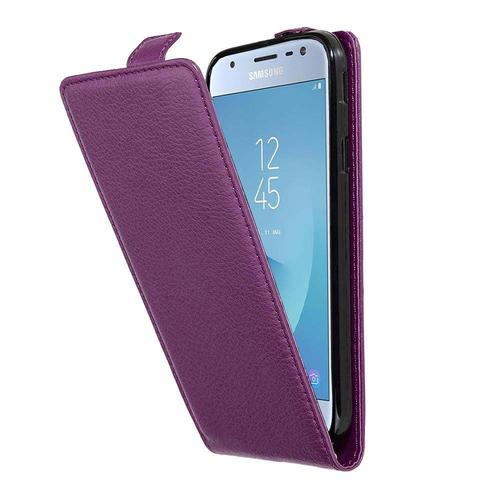 Cadorabo Housse Compatible Avec Samsung Galaxy J3 2017 En Orchidée Violets - Étui De Protection Au Design Flip En Similicuir Structuré