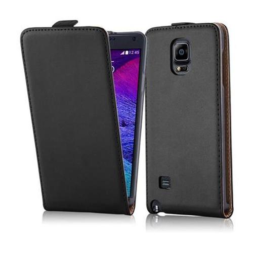 Cadorabo Housse Compatible Avec Samsung Galaxy Note 4 En Noir De Jais - Étui De Protection Au Design Flip En Similicuir Lisse