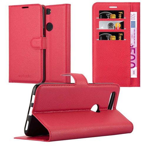 Cadorabo Housse Compatible Avec Oneplus 5t En Rouge Cerise - Étui De Protection Avec Fermeture Magnétique, Fonction De Support Et Compartiment Pour Carte