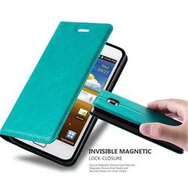 Cadorabo Housse Compatible Avec Samsung Galaxy S2 / S2 Plus En Turquoise Pétrole - Étui De Protection Avec Fermeture Magnétique, Fonction De Support Et Compartiment Pour Carte