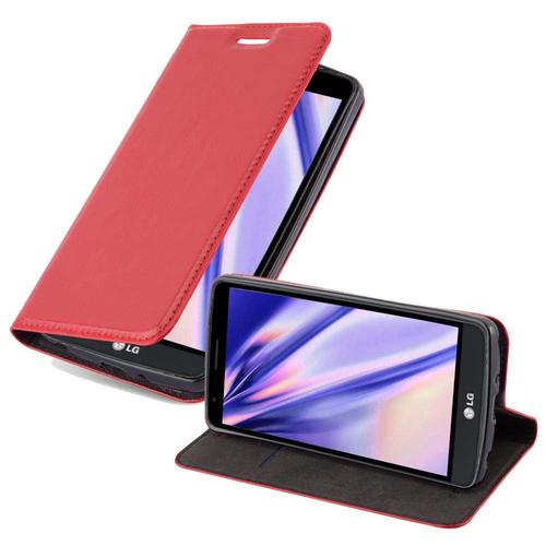 Coque Pour Lg G3 Stylus En Rouge De Pomme Housse De Protection Étui Avec Fermeture Magnétique, Fonction De Support Et Compartiment Pour Carte