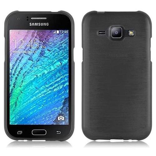 Cadorabo Housse Compatible Avec Samsung Galaxy J1 2015 En Noir - Étui De Protection En Silicone Tpu Flexible Au Design Brossé