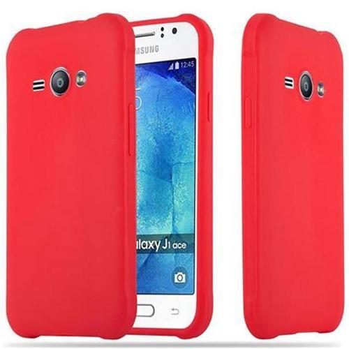 Coque Pour Samsung Galaxy J1 Ace En Candy Rouge Housse De Protection Étui En Silicone Tpu Flexible