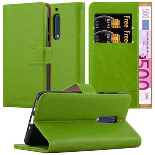 Cadorabo Housse Compatible Avec Nokia 5 2017 En Vert Prè - Étui De Protection Avec Fermeture Magnétique, Fonction De Support Et Compartiment Pour Carte