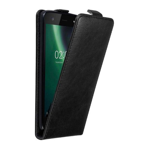 Cadorabo Housse Compatible Avec Nokia 2 2017 En Noir Nuit - Étui De Protection Au Design Flip Avec Fermeture Magnétique