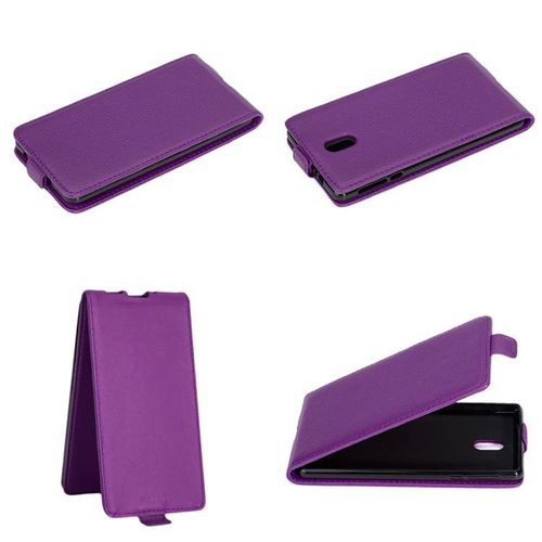 Cadorabo Housse Compatible Avec Nokia 3 2017 En Violet Lilas - Étui De Protection Au Design Flip En Similicuir Lisse