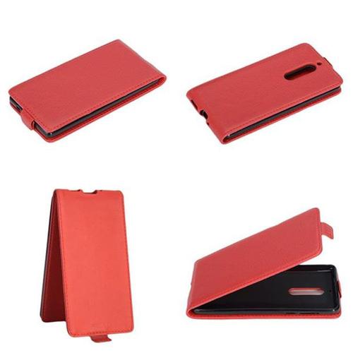 Cadorabo Housse Compatible Avec Nokia 5 2017 En Rouge Cerise - Étui De Protection Au Design Flip En Similicuir Lisse