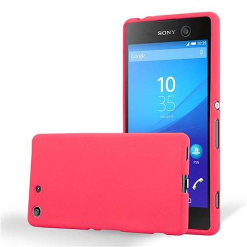 Cadorabo Housse Compatible Avec Sony Xperia M5 En Frost Rouge - Étui De Protection En Silicone Tpu Flexible