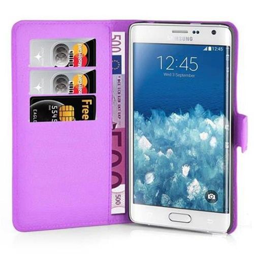 Cadorabo Housse Compatible Avec Samsung Galaxy Note Edge En Orchidée Violets - Étui De Protection Avec Fermeture Magnétique, Fonction De Support Et Compartiment Pour Carte