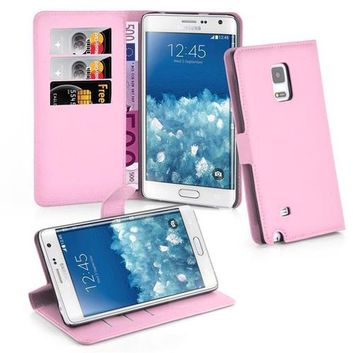 Cadorabo Housse Compatible Avec Samsung Galaxy Note Edge En Lotus Rosa - Étui De Protection Avec Fermeture Magnétique, Fonction De Support Et Compartiment Pour Carte