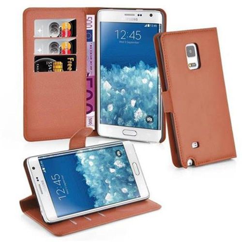 Cadorabo Housse Compatible Avec Samsung Galaxy Note Edge En Noisette Marron - Étui De Protection Avec Fermeture Magnétique, Fonction De Support Et Compartiment Pour Carte